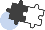 Ilustación vectorial de dos piezas de puzle enlazadas (icono)